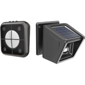 Driveway Alarm- Long Range & 30 Chimes Wireless Solar Motion Sensor Alarm- IP65 Outside Weatherproof Solar Driveway Alarm -Home Security Alert System- Protect Outdoor Indoor Property (1S1R)