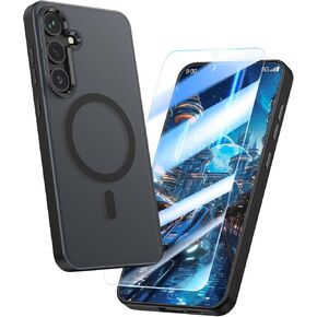 MILPROX Magnetic Case for Samsung Galaxy S24 Plus, 【Free Screen Protector】 【Compatible with MagSafe】 Metal Frame Lens & Button Translucent Matte Back， Protective Phone Cover (Cobalt Violet)