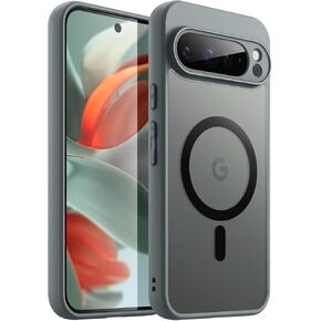 JETech Magnetic Case for Google Pixel 9 Pro XL 2024, Compatible with MagSafe, Translucent Matte Back Shockproof Phone Cover (Black)