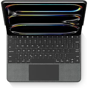 حافظة لوحة المفاتيح السحرية اللاسلكية لجهاز Apple iPad Air 13 بوصة (M2) 2024 وiPad Pro 12.9 بوصة الجيل السادس والخامس والرابع والجيل الثالث: لوحة تتبع ذكية متعددة اللمس مع لوحة مفاتيح رقمية، إضاءة خلفية RGB، أرجواني in Kuwait