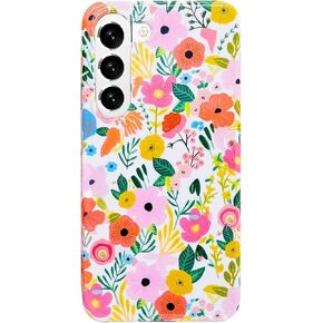 حافظة J.west Galaxy S22 5G 6.1 بوصة، لامعة فاخرة شفافة شفافة ملونة أوبال لؤلؤية رقيقة تصميم لامع طباعة غطاء سيليكون ناعم للنساء الفتيات حافظة هاتف واقية رفيعة من مادة TPU