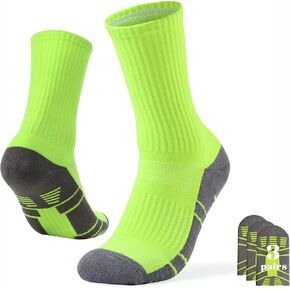 Rapoo Men's Moisture Wicking Outdoor Hiking Work Compression Cushion Crew Socks 3 Pack in Saudi Arabia