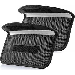 حقائب فاراداي - حقيبة حجب الإشارة لمفتاح السيارة والهاتف الخلوي RFID حقيبة حجب الإشارة مضادة للتتبع ومضادة للقرصنة وحماية إشارة السيارة واي فاي/GSM/LTE/NFC/RFID (2، أسود) in Kuwait