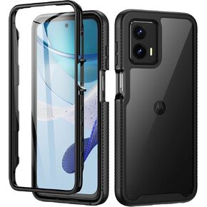seacosmo Case for Motorola Moto G 5G (2023)/Power 5G (2023), with Built-in Screen Protector, Full Body Shockproof Protection Phone Cover，Black