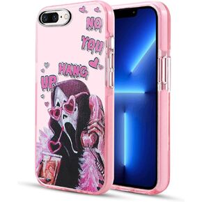 Cute Ghostface Scream Horror Skeleton Skull Design Case for iPhone 16 Pro Max, Aesthetic Funny Cartoon Protective Cover for Women and Girls, Pink