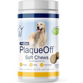 ProDen PlaqueOff Scoopables - Hickory Smoked Bacon Flavor Dental Bites for Small Dogs, Natural Kelp for Plaque & Tartar Control, Freshens Breath - Small & Medium Breed Dental Care- 45 Scoops