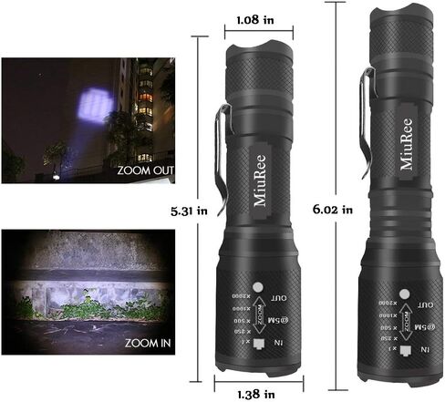 Tactical LED 2000 Lumens 5 Light Modes Flashlight for Camping, Emergency, Hurricane, Hiking,2-Pack in Saudi Arabia