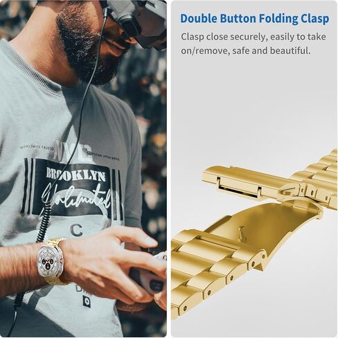 Band Compatible with Samsung Galaxy Watch Ultra 47mm(2024),Stainless Steel Metal Bands Strap Men Women Casual Business in Saudi Arabia