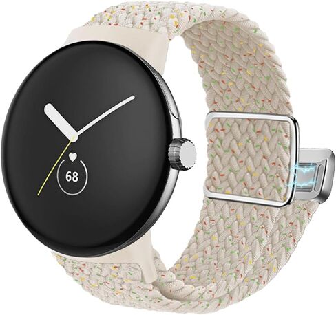Abanen Braided Nylon Elastic Watch Bands for Google Pixel Watch 2 / Pixel Watch, Loop Soft Stretchy Sport Wristband Strap with Magnetic Closure for Google Pixel Watch in Kuwait