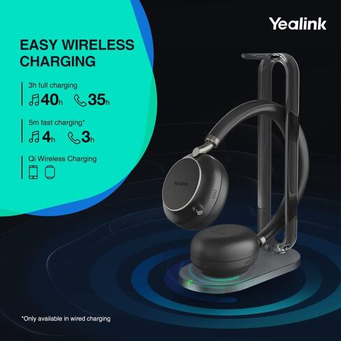 سماعة رأس لاسلكية Yealink BH70 Dual UC مع ميكروفون للعمل، وفرق سماعات رأس بلوتوث ومتوافقة مع UC، ووقت تحدث يصل إلى 35 ساعة، و147 جرامًا من الراحة أثناء الارتداء طوال اليوم، مثالية للعمل الهجين في المنزل والمكتب المفتوح، USB-A in Kuwait