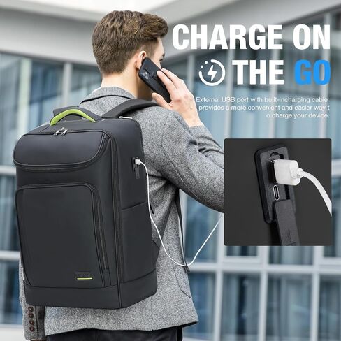 Lekebobor Travel Rolling Backpack, 18 inch Waterproof Backpack with 360° Wheels for 15.6" Laptop, Convertible Airline Approved Travel Backpack for Men & Women, Business, Commuter(Black) in Saudi Arabia