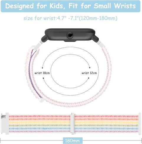 عبوتان من الأربطة المصنوعة من النايلون المتوافقة مع ساعة Gizmo 3 2 1/Gabb Watch 3 2 1/SyncUP Watch، Cosmo JrTrack 3/2 SE/2/JrTrack Band للأطفال، سوار ساعة خفيف الوزن ناعم ومسامي 20 مم للأولاد والبنات in Kuwait