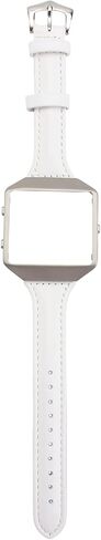 Hemobllo Leather Bands Compatible with Fitbit Blaze - Genuine Leather Watch Band with Silver Metal Frame Replacement Strap Wristband Smartwatch Accessories for Men Women in Saudi Arabia