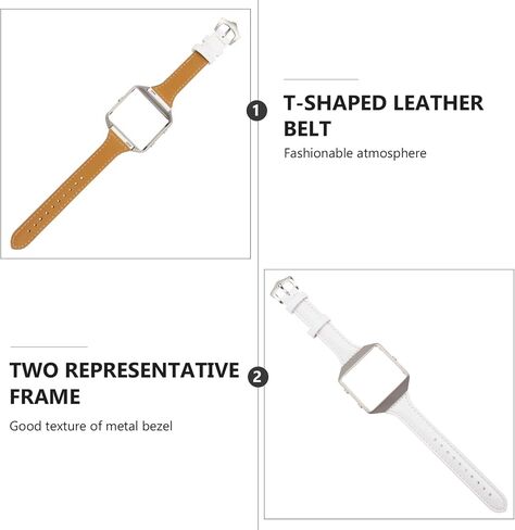 Hemobllo Leather Bands Compatible with Fitbit Blaze - Genuine Leather Watch Band with Silver Metal Frame Replacement Strap Wristband Smartwatch Accessories for Men Women in Saudi Arabia