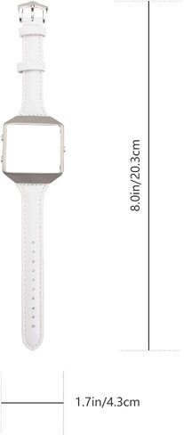 Hemobllo Leather Bands Compatible with Fitbit Blaze - Genuine Leather Watch Band with Silver Metal Frame Replacement Strap Wristband Smartwatch Accessories for Men Women in Saudi Arabia