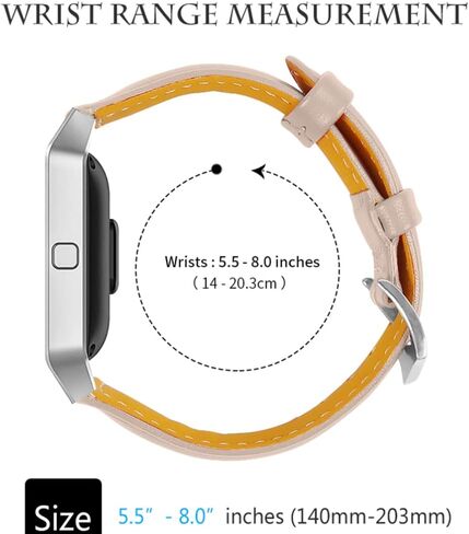 Hemobllo Leather Bands Compatible with Fitbit Blaze - Genuine Leather Watch Band with Silver Metal Frame Replacement Strap Wristband Smartwatch Accessories for Men Women in Saudi Arabia