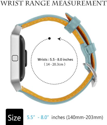 أساور Hemobllo الجلدية متوافقة مع Fitbit Blaze - سوار ساعة من الجلد الأصلي مع إطار معدني فضي وحزام بديل لسوار المعصم وإكسسوارات الساعة الذكية للرجال والنساء in Kuwait