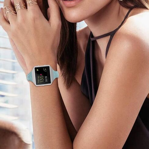 أساور Hemobllo الجلدية متوافقة مع Fitbit Blaze - سوار ساعة من الجلد الأصلي مع إطار معدني فضي وحزام بديل لسوار المعصم وإكسسوارات الساعة الذكية للرجال والنساء in Kuwait