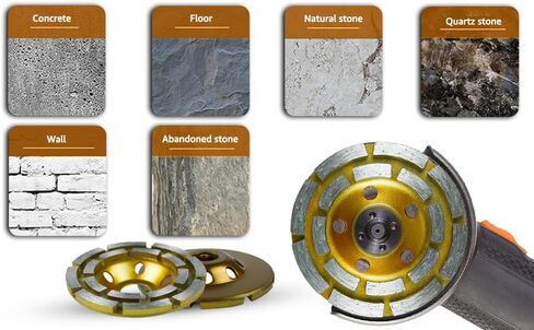 Diamond Concrete Grinding Wheel 4 1/2 inch for Polishing and Cleaning Stone Concrete Surface, Cement, Marble, Rock, Granite, and Thinset Removing, 18 Segment Angle Grinder Wheels Cup 7/8" Arbor Hole in Saudi Arabia