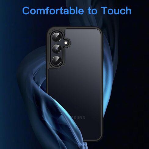 حافظة JETech غير لامعة لهاتف Samsung Galaxy A55 5G، غطاء هاتف نحيف واقٍ خلفي شفاف، مضاد لبصمات الأصابع (أسود) in Saudi Arabia