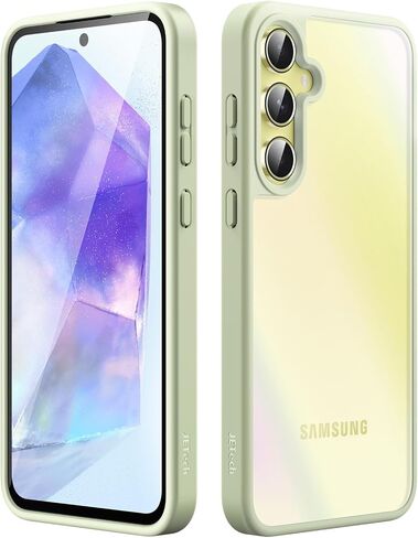 حافظة JETech غير لامعة لهاتف Samsung Galaxy A55 5G، غطاء هاتف نحيف واقٍ خلفي شفاف، مضاد لبصمات الأصابع (أسود) in Saudi Arabia