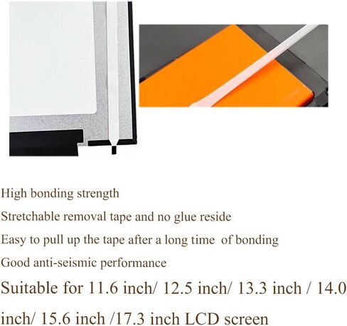 Generic شريط سحب لشاشة الكمبيوتر المحمول LCD LED وشريط بديل لإطار الصورة Baffo شرائط شاشة لاصقة مع مقبض 6 قطع (أبيض) in Saudi Arabia