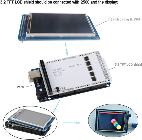 لوحة توسيع شاشة TFT LCD مقاس 3.2 بوصة تعمل باللمس لشاشة Mega2560 مقاس 3.2 بوصة ILI9341 in Kuwait