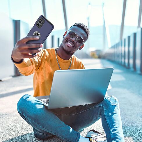 حافظة Gritup Galaxy A23 5G، حافظة سامسونج جالاكسي A23 5G مع واقي شاشة عالي الدقة، حافظة سامسونج A23 مقاومة للصدمات مع حامل حلقي مغناطيسي 360 درجة، حافظة هاتف بمسند لهاتف سامسونج A23 5G أرجواني in Saudi Arabia