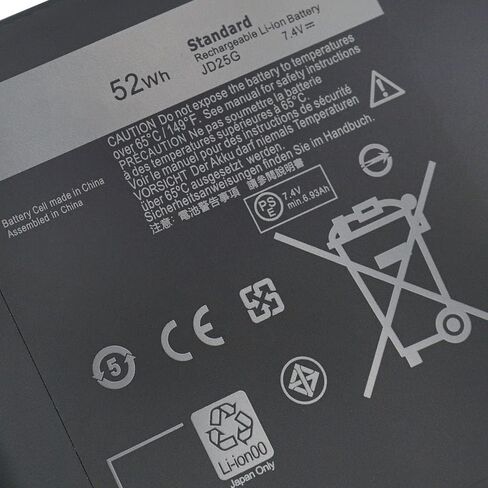 JHXPY 5K9CP JD25G 0DRRP 0N7T6 Replacement Laptop Battery for DELL XPS 13 9343 9350 13D-9343-350 13-9350-D1608 13D-9343-3708 90V7W 090V7W (7.4V 52Wh JD25G) in Saudi Arabia