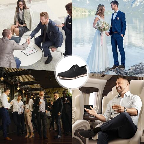EliteLand Men's Dress Shoes, Mens Oxford Shoes, Leather Stylish Lace-up Wingtip Brogues, Business Casual Formal Derby Shoe in Kuwait