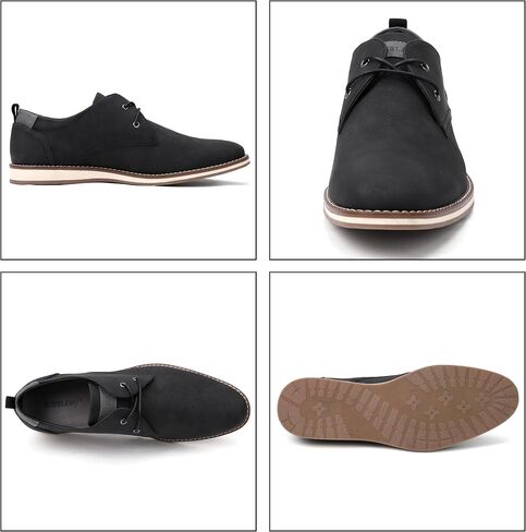 EliteLand Men's Dress Shoes, Mens Oxford Shoes, Leather Stylish Lace-up Wingtip Brogues, Business Casual Formal Derby Shoe in Kuwait
