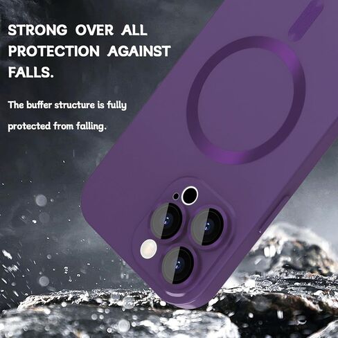 حافظة مغناطيسية لهاتف iPhone 12 Pro Max للنساء، [متوافقة مع MagSafe] تصميم معدني ناعم غير لامع مع واقيات عدسة و2 واقي شاشة لهاتف iPhone 12 Pro Max 6.7 بوصة - أحمر خمري in Kuwait
