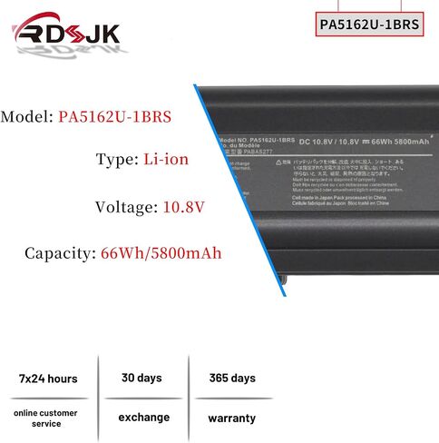 PA5161U-1BRS PA5162U-1BRS PA5163U-1BRS PA5174U-1BRS Laptop Battery for Toshiba Portege R30 R30-A R30-A-134 R30-A-137 R30-A-1C5 R30-A-19Q R30-AK01B AK40B R30-A-17D PABAS277 PABAS278 PABAS280 10.8V 66Wh in Saudi Arabia