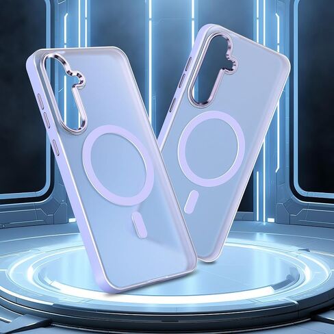 MILPROX Magnetic Case for Samsung Galaxy S24 Plus, 【Free Screen Protector】 【Compatible with MagSafe】 Metal Frame Lens & Button Translucent Matte Back， Protective Phone Cover (Cobalt Violet) in Saudi Arabia