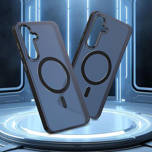 حافظة MILPROX المغناطيسية لهاتف Samsung Galaxy S24 Plus، 【واقي شاشة مجاني】 【متوافق مع MagSafe】 عدسة إطار معدني وزر خلفي شفاف غير لامع، غطاء هاتف واقٍ (بنفسجي كوبالت) in Kuwait