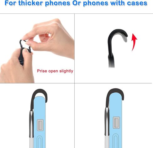 TFY Security Hand Strap Holder Compatible with iPhone 16 Pro Max / 15 Pro / 14 Plus / 13 Pro / 12/11 / Xs/XR/X / 8 Plus/SE/Galaxy S23 / S24 / Note 20 / Mate 60/50 / 40 Pro (Black) in Saudi Arabia