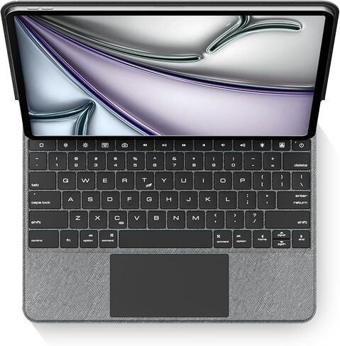 حافظة لوحة المفاتيح السحرية اللاسلكية لجهاز Apple iPad Air 13 بوصة (M2) 2024 وiPad Pro 12.9 بوصة الجيل السادس والخامس والرابع والجيل الثالث: لوحة تتبع ذكية متعددة اللمس مع لوحة مفاتيح رقمية، إضاءة خلفية RGB، أرجواني in Kuwait