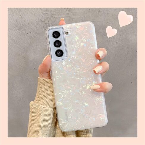 J.west Galaxy S22 Case 5G 6.1-inch, Luxury Sparkle Glitter Translucent Clear Colorful Opal Pearly Thinfoil Design Shiny Print Soft Silicone Cover for Women Girls Slim TPU Protective Phone Case in Saudi Arabia