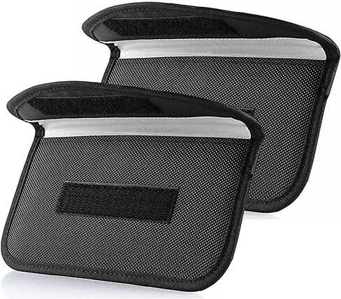 حقائب فاراداي - حقيبة حجب الإشارة لمفتاح السيارة والهاتف الخلوي RFID حقيبة حجب الإشارة مضادة للتتبع ومضادة للقرصنة وحماية إشارة السيارة واي فاي/GSM/LTE/NFC/RFID (2، أسود) in Kuwait