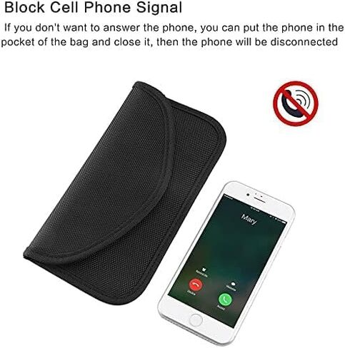 حقائب فاراداي - حقيبة حجب الإشارة لمفتاح السيارة والهاتف الخلوي RFID حقيبة حجب الإشارة مضادة للتتبع ومضادة للقرصنة وحماية إشارة السيارة واي فاي/GSM/LTE/NFC/RFID (2، أسود) in Kuwait