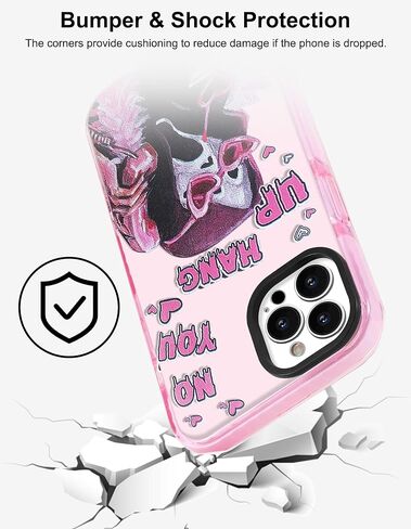 حافظة بتصميم جمجمة هيكل عظمي لطيف Ghostface Scream Horror لهاتف iPhone 16 Pro Max، غطاء حماية كرتوني مضحك جمالي للنساء والفتيات، وردي in Saudi Arabia