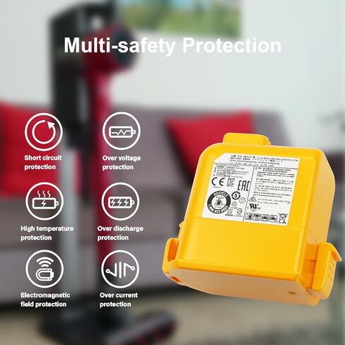 EAC63382204 EAC63382202 Battery for LG Cord Zero A9 A9S P9 A9K-CORE PRO A9MAX A9T-Ultra A9M A9MULTI A9N A958 A958S A958SA A958SK A9 Plus A905M A907GMS A905RM A929KVM A9KMAX A916 66.4Wh 2600 mAh in Saudi Arabia
