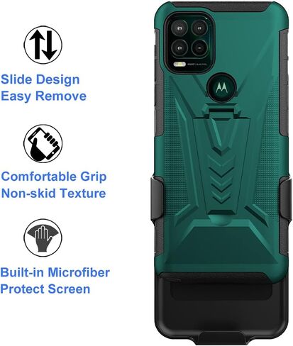 Ailiber Compatible with Motorola Moto G100 Case, Motorola Edge S Case Holster with Screen Protector, Swivel Belt Clip Holster Kickstand Holder, Heavy Duty Rugged Cover for Edge S/Moto G100-Camouflage in Saudi Arabia