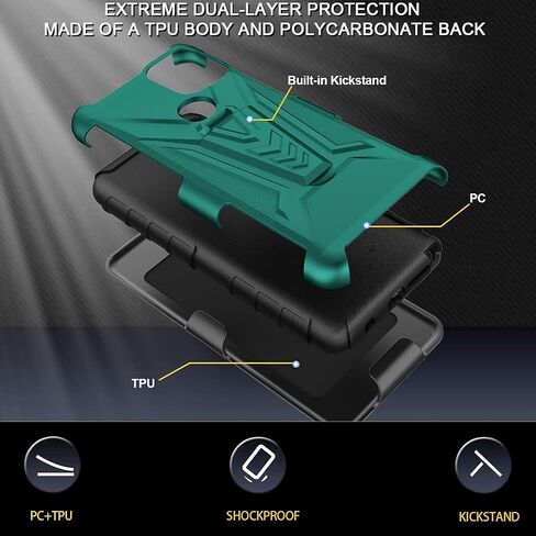 Ailiber Compatible with Motorola Moto G100 Case, Motorola Edge S Case Holster with Screen Protector, Swivel Belt Clip Holster Kickstand Holder, Heavy Duty Rugged Cover for Edge S/Moto G100-Camouflage in Saudi Arabia