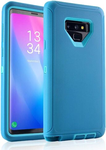 Defender Case for Samsung Galaxy Note 9,[NO Screen Protector][Heavy Duty][Drop Protection] Tough Rugged TPU Hybrid Hard Shell Case for Galaxy Note 9 Black in Saudi Arabia