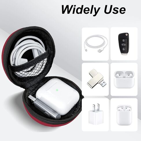 Earbuds Carrying Case with Carabiner, Small Circle Storage Cases, Portable EVA Storage Earbud Cell Phone Accessory for Earphone,Earpieces, SD Memory Card,Camera Chips (2 Pack- Blue + Red) in Saudi Arabia