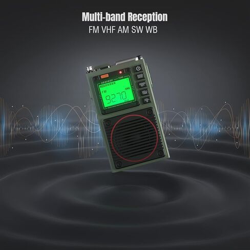 RF75A APP Control Shortwave Radio, Portable AM/FM/VHF/SW/WB Weather Radio, Pocket Radio Rechargeable w/ 9.85 Ft Wire Antenna in Saudi Arabia