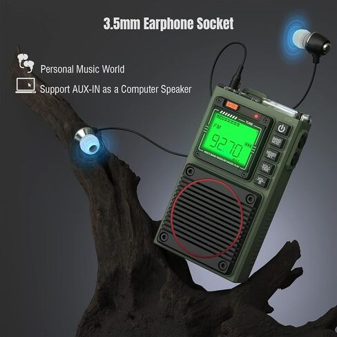 RF75A APP Control Shortwave Radio, Portable AM/FM/VHF/SW/WB Weather Radio, Pocket Radio Rechargeable w/ 9.85 Ft Wire Antenna in Saudi Arabia