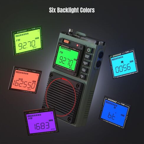 RF75A APP Control Shortwave Radio, Portable AM/FM/VHF/SW/WB Weather Radio, Pocket Radio Rechargeable w/ 9.85 Ft Wire Antenna in Saudi Arabia