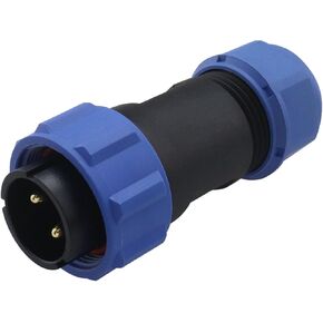 RV 2 Pin Aviation Circular Connector 12V 30A Power Compatible with Bluetti AC200MAX Waterproof IP68 Outdoor SP2111 2-Pin Aviation Circular Connector Right Angle